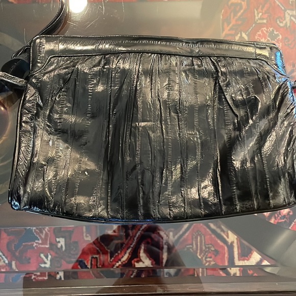 Eel Skin clutch w wristlet - Picture 3 of 6